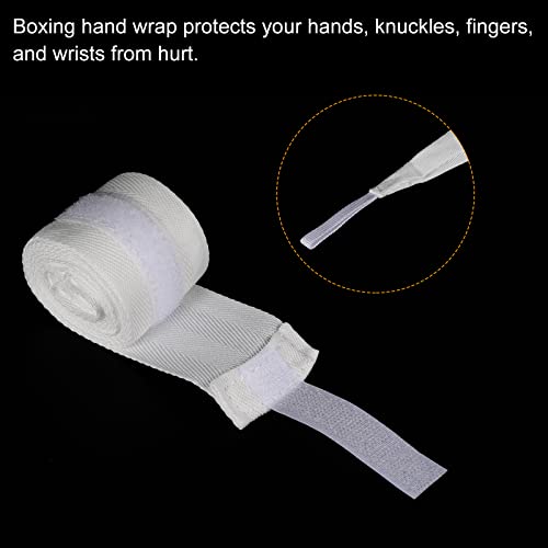 PATIKIL Boxing Hand Wrap Elastic Martial Arts Fist Bandages for Thai Kickboxing - color: White