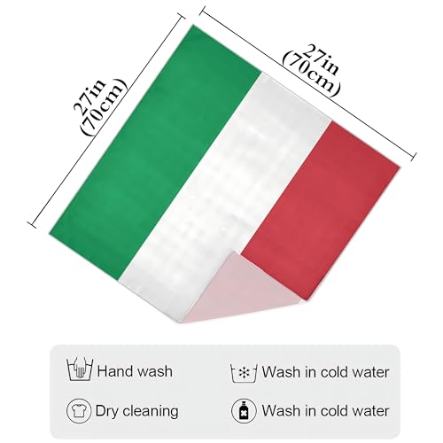 Bandana Square Head Scarf for Women Satin Hair Wrap Fashion Headband 27" - color: Italian Flag