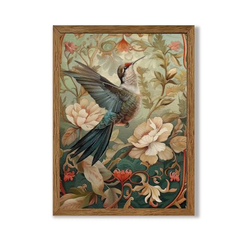 Urmoya Vintage Hummingbird Floral Canvas Wall Art 12x16 inch - color: Hummingbird, size: 16"L x 12"W