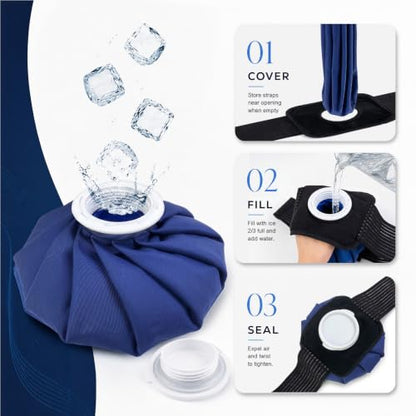 2 PCS Upgrade Ice Pack Injuries Reusable,11in & 9in Ice Bags Hot Water for Injuries, Soothe Pain and Stay Cool, Old School Style and Traditional Ice Packs, Versatile and Easy to Carry - size: 9+11 Inch