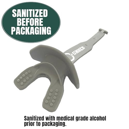 O Shield Striker Football Lip Guard with Permanent Strap | Football Lip Guard with Permanent Strap — Front Teeth, Lip, and Full Bite-Surface Coverage, No-Boil Ready Fit - color: Grey/Silver
