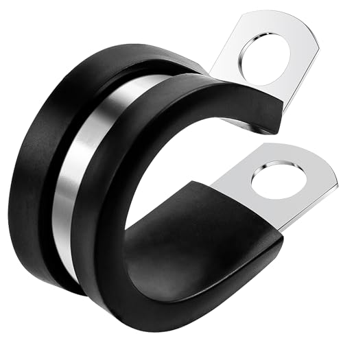 3/16 Inch Rubber Cable Clamp P Clip Pipe Hose Tube Conduit Wire Insulated | ELECFUN, 20pcs, Stainless Steel, Metal, Line - size: 3/16 Inch