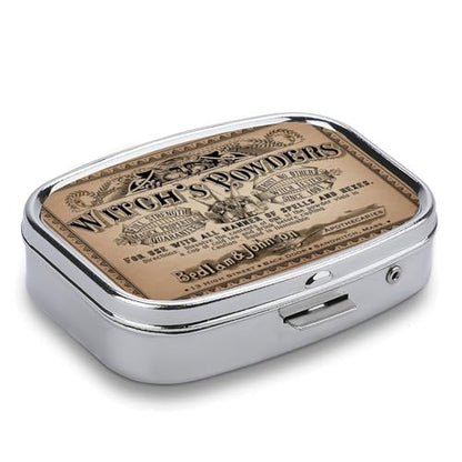 Metal 2 Compartment Pill Organizer Travel Friendly Portable Compact Pill Box Cute Pill Case to Hold Vitamins,Fish Oil,Supplements,Meds,Tablet for Purse,Pocket. (Power) - color: Power