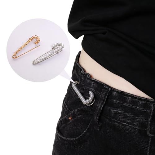 Fumwase 12PCS Faux Pearl Brooch Pins for Women Fashion Safety Sweater Shawl Clips Clothing Accessory Set Pearl Rhinestones Brooches for Scarves Blouses Dresses