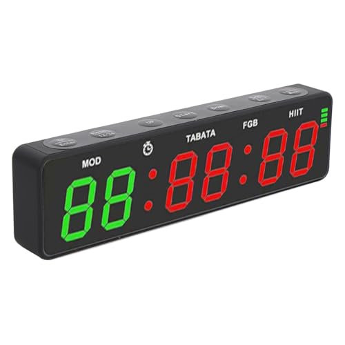 Remote Control Workout Timer, Gym Interval Training Timer, 12 24H Display Countdown Stopwatch with Remote, Ideal for Home Gym Boxing & Fitness