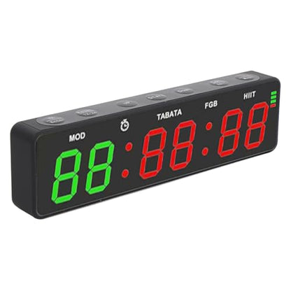 Remote Control Workout Timer, Gym Interval Training Timer, 12 24H Display Countdown Stopwatch with Remote, Ideal for Home Gym Boxing & Fitness