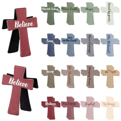 Resurhang 48 Pcs Magnetic Bookmarks Christian Cross Magnetic Page Markers Religious Bible Verses Bookmarks for Mother's Day Women Student Church Study Group Graduation Coworker Team (Morandi) - style: Morandi