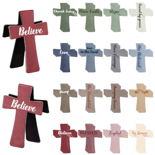 Resurhang 48 Pcs Magnetic Bookmarks Christian Cross Magnetic Page Markers Religious Bible Verses Bookmarks for Mother's Day Women Student Church Study Group Graduation Coworker Team (Morandi) - style: Morandi