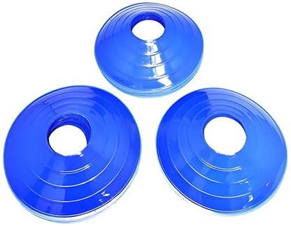BlueDot Trading High Visibility Disc Cones for Sports, Agility Training, Soccer, Football, Field Cone Markers for Adults or Kids, Blue, Quantity 12-Pack