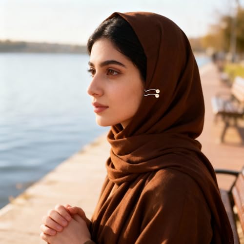 24 Pcs Hijab Clips for Women, Muslim Pearl Scarf Clips - color: Black White Gold