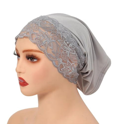 8Pcs Front&Back Inner Hijab Caps Women Under Hijab Beanie Stretchy Breathable Undercap Tube Bonnet