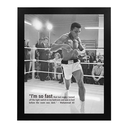 AMERICAN LUXURY GIFTS I'm So Fast Muhammad Ali Inspirational Quote Poster - Boxing Wall Art Print, Motivational Decor for Home, Office, Bedroom & Gym (Pop Art, 8 x 10 inches)
