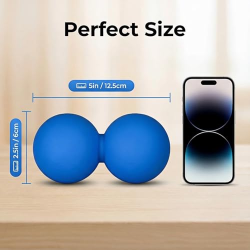 Peanut Massage Ball for Myofascial Release, Silicone Massager | Silicone, Latex-Free, Deep Tissue Massage Tool, for Neck, Back, Shoulders, Hips, Legs, Post-Workout Recovery, Travel Portable