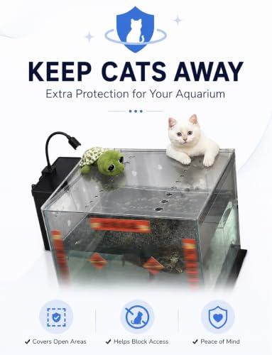 Transparent Acrylic Aquarium Lid, Ventilated Anti-Jump Cover, Cat Deterrent Splash Guard with Sliding Panel for Home Fish Tanks(5 mm,27.6x15.9 in/70x40.4cm) - color: 5 mm, size: 27.6x15.9 in/70x40.4cm