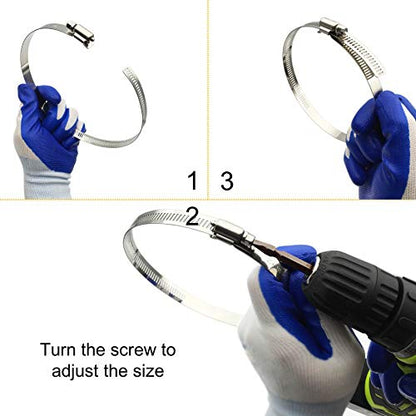 4" (Diameter) Adjustable 304 Stainless Steel Duct Clamps Hose Clamp Pipe Clamp Air Ducting Clamp worm drive hose clamps (4Pcs, 91mm-114mm) - size: 4" -4Pcs
