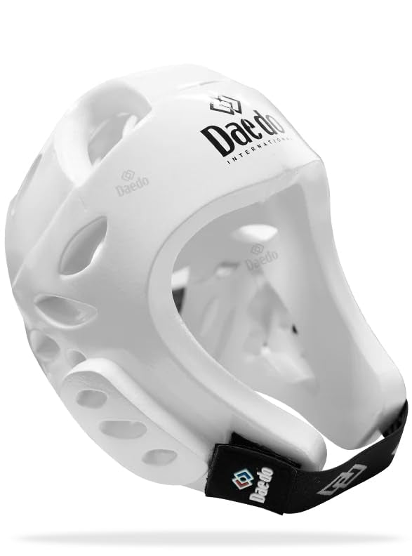 DAEDO WT Recognized Taekwondo Head Guard - Officially Approved, Molded Foam Construction, Blue & Red Variations, Lightweight Protection for Sparring & Competition - color: White, size: Large