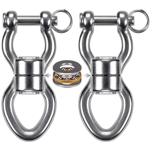 SELEWARE Heavy Duty Bearing Swing Swivel, 360° Rotation Hanging Accessory | Quiet Smooth Rotation, Supports Up to 1200LB, 2 Pack, Removable Buckle for Swings, Hammocks, Tire Swings and Heavy Bags - color: Swivel - Style D Only, 2 Pack