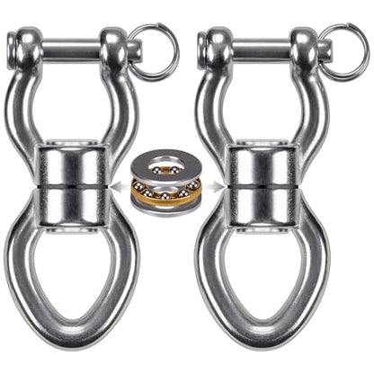 SELEWARE Heavy Duty Bearing Swing Swivel, 360° Rotation Hanging Accessory | Quiet Smooth Rotation, Supports Up to 1200LB, 2 Pack, Removable Buckle for Swings, Hammocks, Tire Swings and Heavy Bags - color: Swivel - Style D Only, 2 Pack