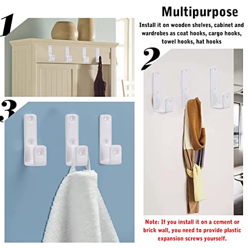 4 Pack Bunk Bed Ladder Hook, Inside 1" Kids Bunk Bed Replacement Hardware, White PVC Metal Loft Bed Ladder Hooks, Camper/Rv Bunk Ladder J Brackets with 2 Size Screws (4 Pcak, White) - color: White, size: 4 Pack