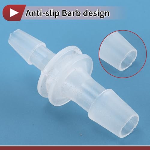 Plastic Hose Barb Fitting 5/32" x 1/4" OD Barb Straight Through Pipe Connector Clear 5 Pcs - size: 5/32"-1/4"