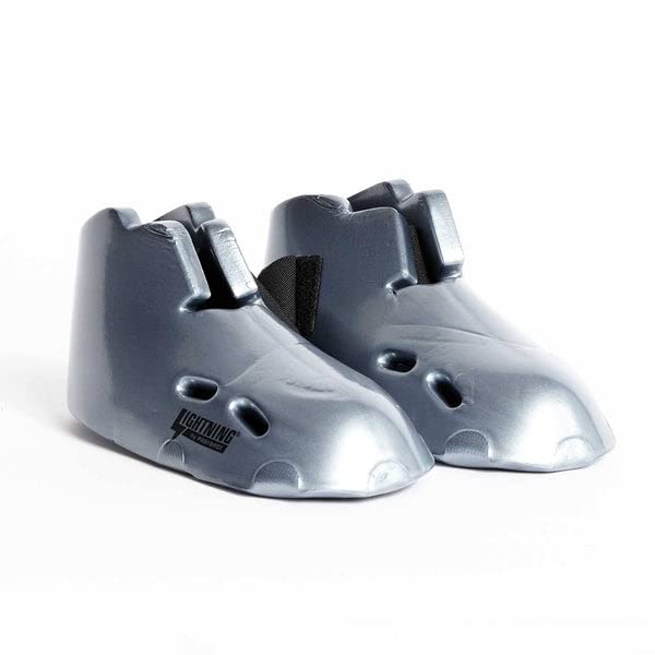 ProForce Lightning Kicks Martial Arts Sparring Shoes/Footgear - color: Silver, size: Large Big Kid