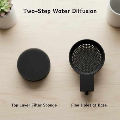 Aquarium Water Change Diffuser – Spill-Proof Water Changer for Rimless Fish Tanks, Protects Substrate, Plants & Decorations, Safe for Fish and Shrimp (Black, Medium)