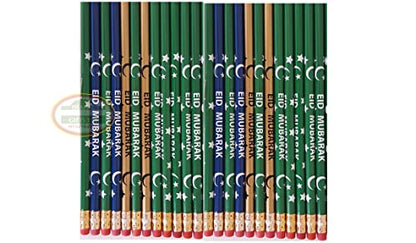 Eid Mubarak Pencils Eid Pencils Eid Ramadan Favors (100) Eid Customized Party Favors Decoration Arabic Novelty Muslim Gifts Wholesale (EID MUBARAK) - style: EID MUBARAK