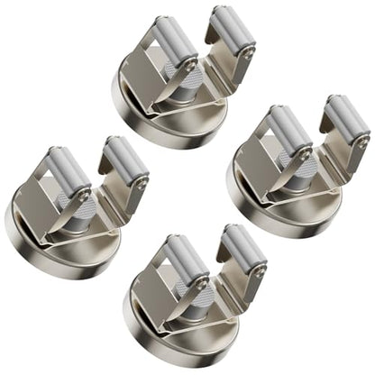 ULIBERMAGNET Magnetic Mop Broom Holder,Heavy Duty Movable Magnetic Tools Holder,Anti-Slip Magnetic Mounted Utility Storage Mop Shovel Hanger for Garage, Kitchen, Laundry, Garden(4 Pack/Silver) - style: 10LB 4PCS Silver Magnetic Mop Holder