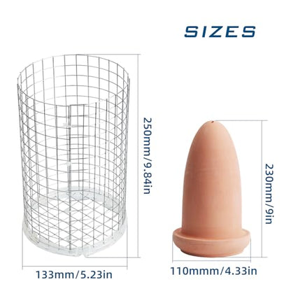 Saim Fish Breeding Cones Cave, Ceramic Spawning Breed Cone, 9.94 inch | Spawning Slates for Fish Tank, Spawning Barrels for Discus Fish Angelfish, with Isolation net
