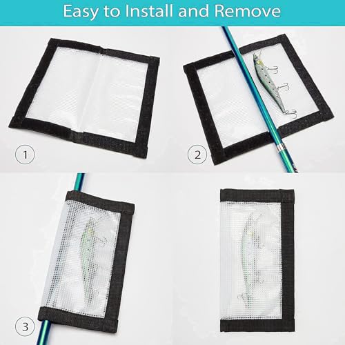 2-8 Pack Fishing Lure Wraps, Resistant Clear PVC Lure Covers for Rod Fabric Hook Protectors - color: 2 Pack