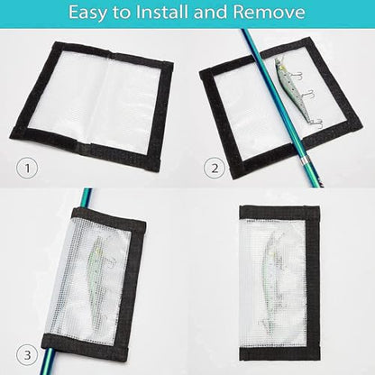 2-8 Pack Fishing Lure Wraps, Resistant Clear PVC Lure Covers for Rod Fabric Hook Protectors - color: 2 Pack
