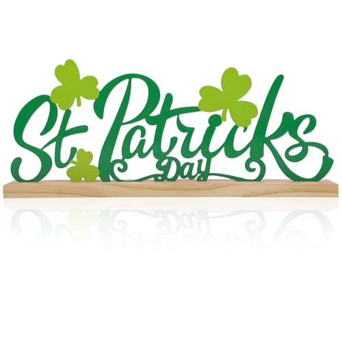 Metal Happy St. Patrick's Day Sign Decorations for Home Party Shelf Mantel - style: Shamrock