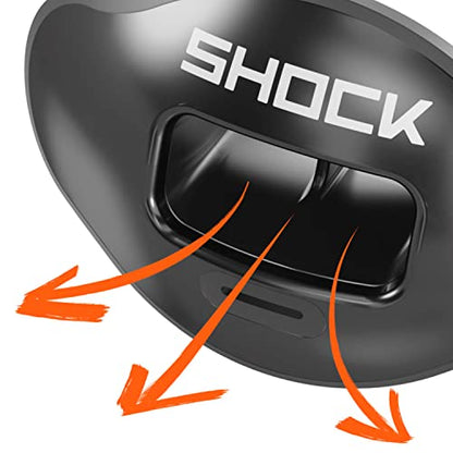 Shock Doctor Lip Guard, Adult and Youth Mouth Guard Football with Strap, Breathable Wide Opening Football Mouthpiece for Youth and Adults OSFA, Shock Doctor Mouth Guards, Max Airflow - color: Stripes