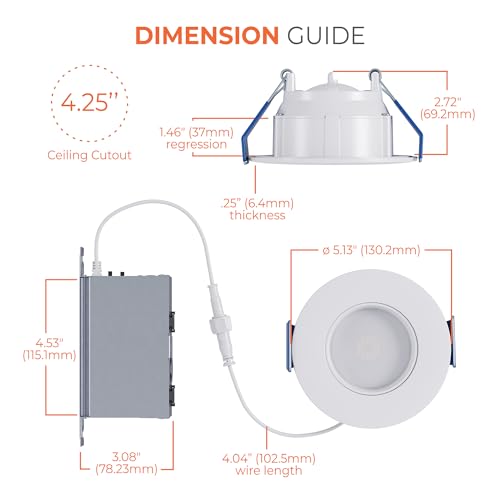 HALO RA 4 in Canless LED Recessed Downlight with Adjustable Gimbal, Selectable Lumens and Selectable Color Temperatures, Dim-to-Warm Technology, Damp Location Rated - RA4LS9FSD2W1EWHDM - size: 4 in