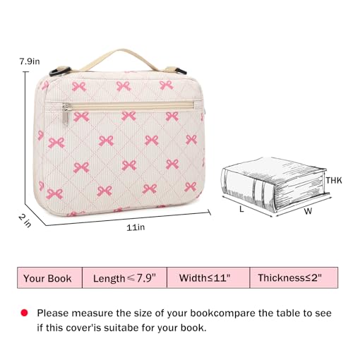 Bible Cover Case for Women Large Bible Cover for Girls Bible Study Supplies Accessories with Handle and Shoulder Strap | Durable - color: Pink -Bow