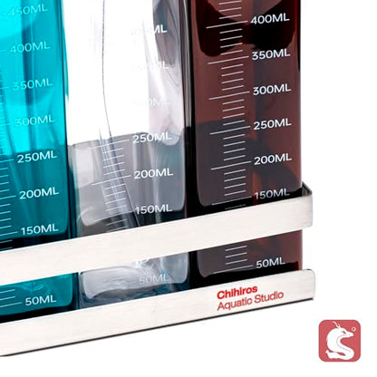 CHIHIROS AQUATIC STUDIO Dosing Container and Holder Kit - Precision Dosing for Aquarium Care - 450ml Plastic Dispenser