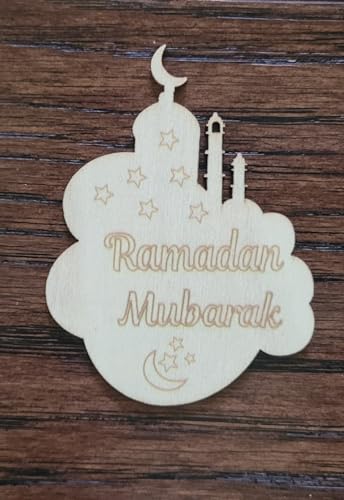 Ramadan Favors [ 96 Packs] Wooden Cutouts Ramadan Mubarak Ramadan Decoration Ramadan DIY Eid Favors Islamic Decoration Islamic Gifts 123 - color: WoodenShapes