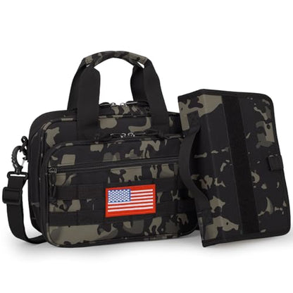 ATRIPACK Tactical Large Bible Cover for Men,Double Layer Bibles Bag With Detachable Book Carrying Case, Covers for Bible Organizer with Zippered Pockets,Church Case with Handle. - color: camo black