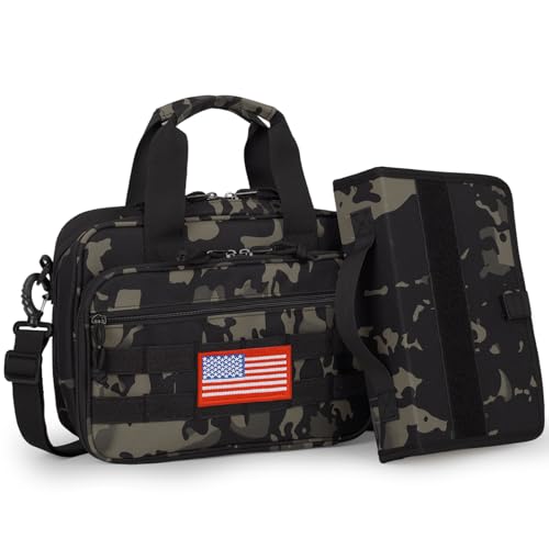 ATRIPACK Tactical Large Bible Cover for Men,Double Layer Bibles Bag With Detachable Book Carrying Case, Covers for Bible Organizer with Zippered Pockets,Church Case with Handle. - color: camo black