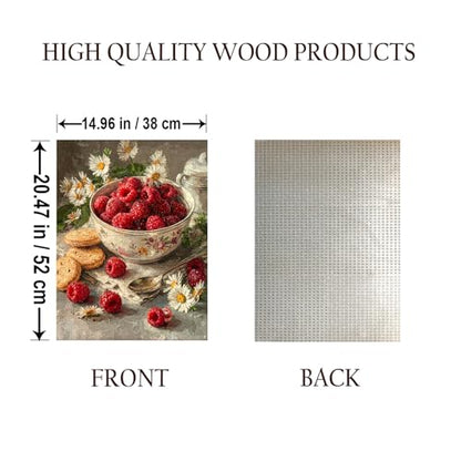 Fresh Raspberries Food Jigsaw Puzzle - 500 Pieces Wooden Puzzle for Adults, Wall Art Gift, Finished Size: 20 x 15 Inch - color: Fresh Raspberries - 500 Pieces
