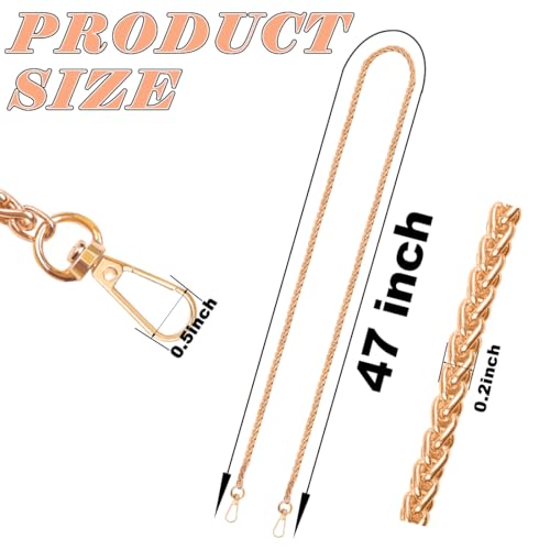 ELANE 4 PCS Purse Chain Straps,47" Purse Straps Purse Chains for Handbags Accessories for Crossbody Bags Purses - color: S-black+silver+light Gold+gold