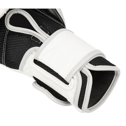 Everlast Powerlock 2 Hook & Loop Boxing Gloves | Fight Training Gloves | Hook and Loop with Durable Hand & Wrist Support | Heavy Bag & Fitness Training - color: White / Gray, size: 12 oz