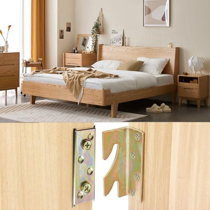 4 Sets Bed Rail Brackets,Heavy Duty Bed Frame Brackets Bed with Screws | Fittings Wooden Bed Frame Connectors - size: 4 Pieces