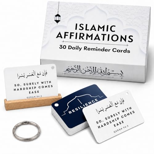 Islamic Affirmations Cards (30 Daily Reminders by Zarf), Spiritual, Quran English, Decor, Ramadan Decorations, Islamic Gifts, Eid Gift, Learn Arabic, Arabic Flashcards Daily Affirmation