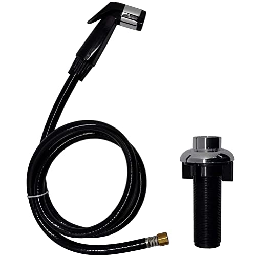 Kitchen Sink Sprayer, Black ABS Plastic, 1/4'' Female Thread, Upgraded Nylon Braided PET Hose, 1 Item - color: Black