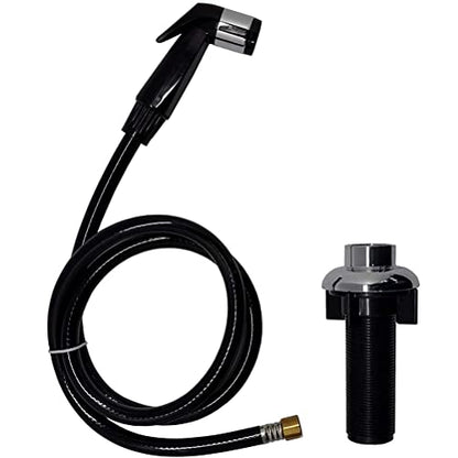 Kitchen Sink Sprayer, Black ABS Plastic, 1/4'' Female Thread, Upgraded Nylon Braided PET Hose, 1 Item - color: Black