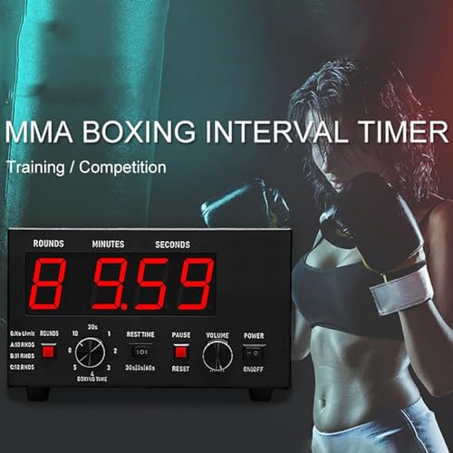 Boxing Interval Timer, Professional Gymnastics Timer with LED Display, Workout Times and Selectable Cycle Reps, Gymnastics Interval Timer,Green - color: Green