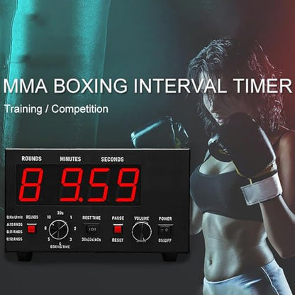 Boxing Interval Timer, Professional Gymnastics Timer with LED Display, Workout Times and Selectable Cycle Reps, Gymnastics Interval Timer,Green - color: Green