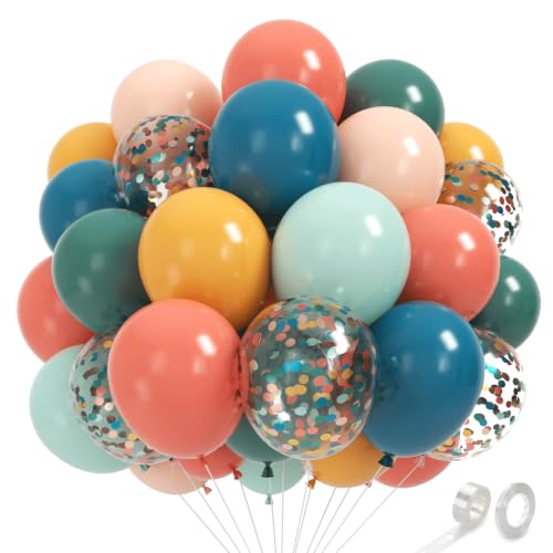 Zesliwy Boho Colorful Rainbow Balloons, 50pcs 12In, Latex, Party Decoration - color: Retro Rainbow
