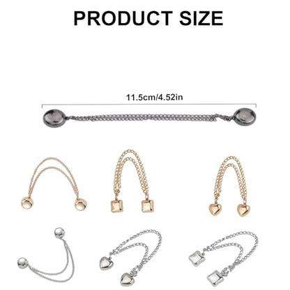 Multifunctional Clothing Clips Hijab Magnets with Chain Shawl Clips Accessories Hijab Magnets Strong Small - size: Heart 4